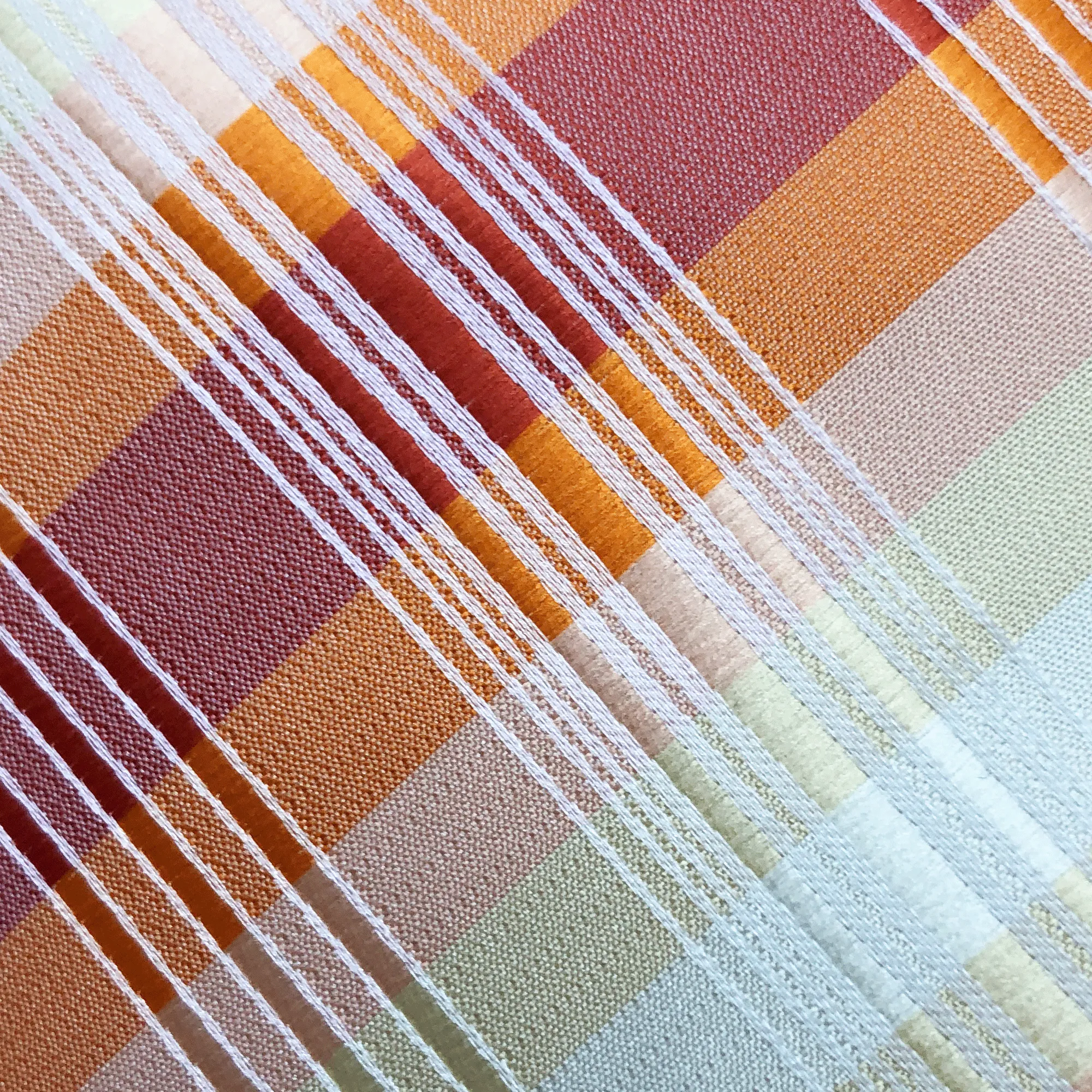 Orange Plaid Pocket Square