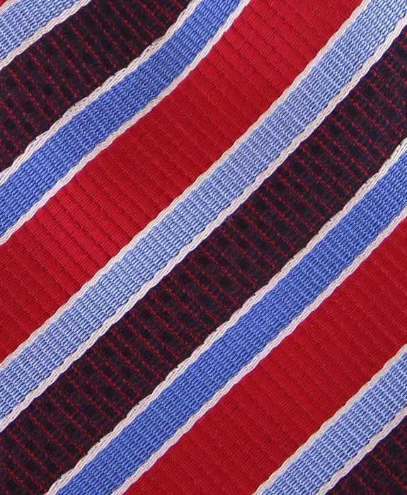 Red and Blue Striped 4" Wide Tie