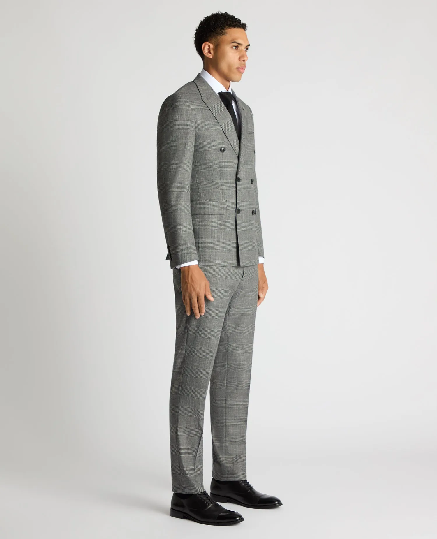 Slim Fit Double Breasted Suit Jacket