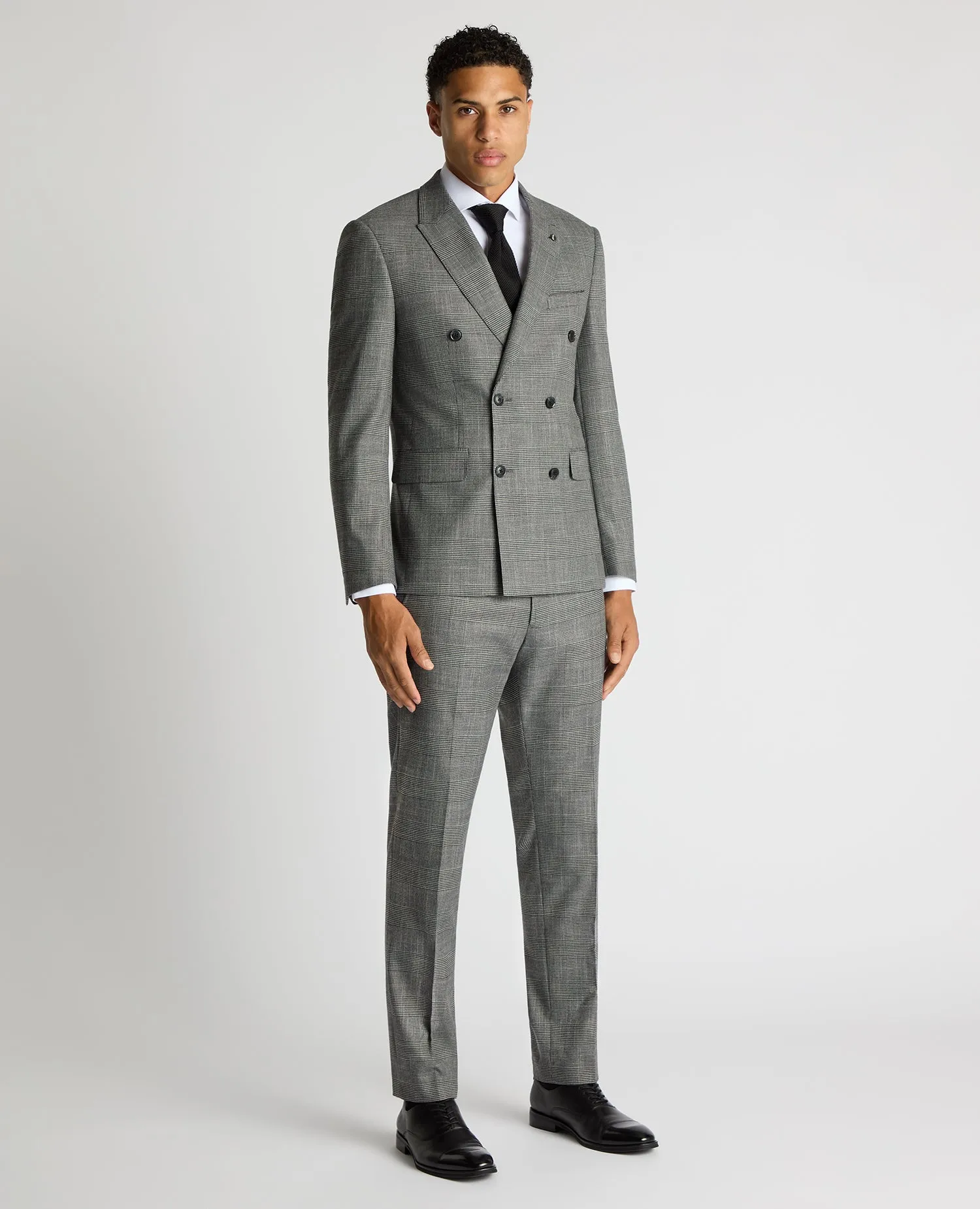 Slim Fit Double Breasted Suit Jacket