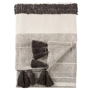 Sojourn SOJ01 Grey/Ivory Throw Blanket