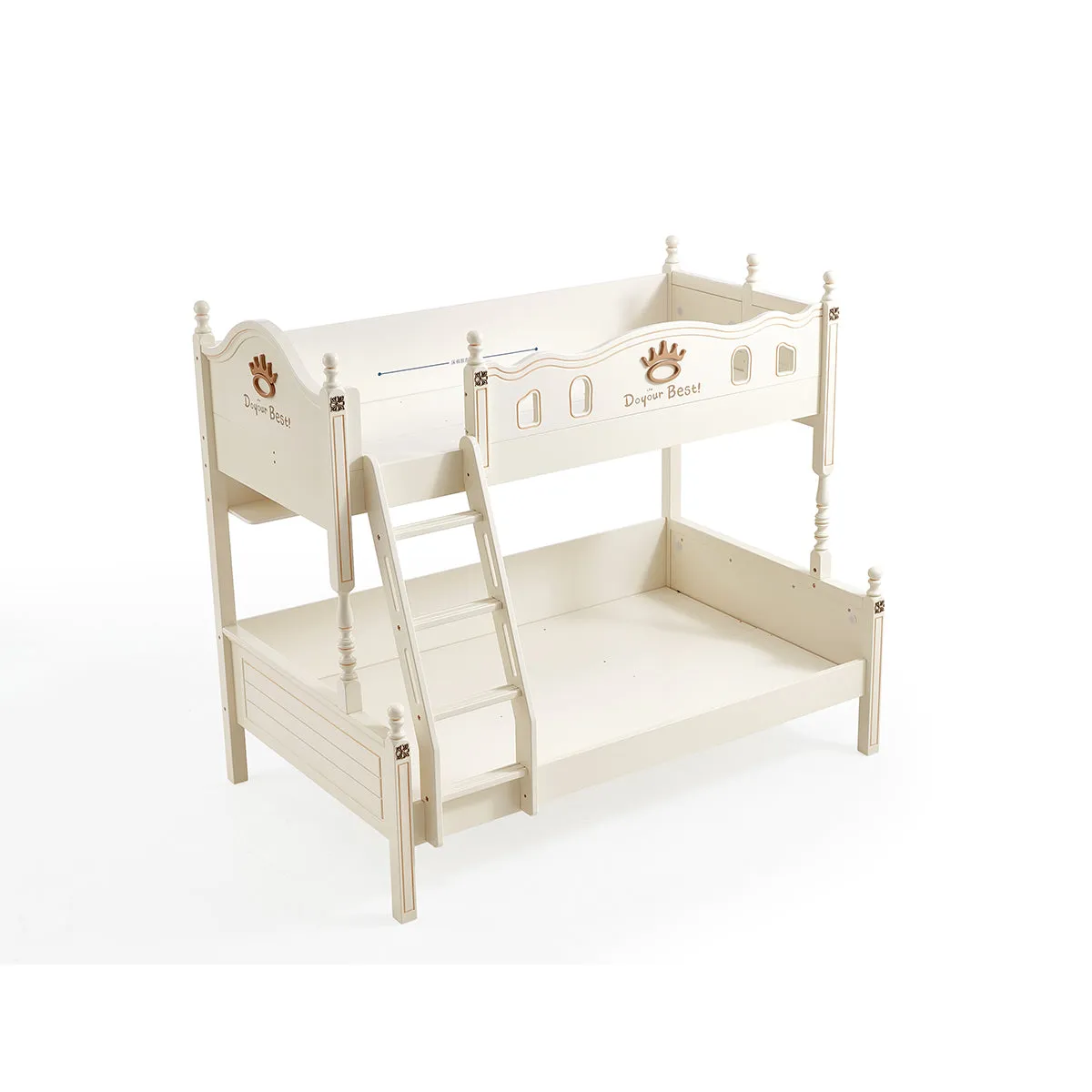 Solid Wood Bunk Bed with Mattress for Kids