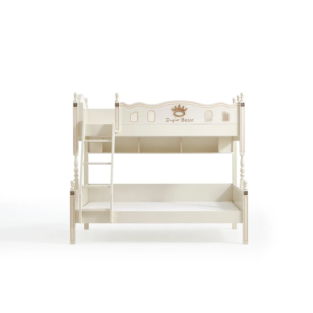 Solid Wood Bunk Bed with Mattress for Kids