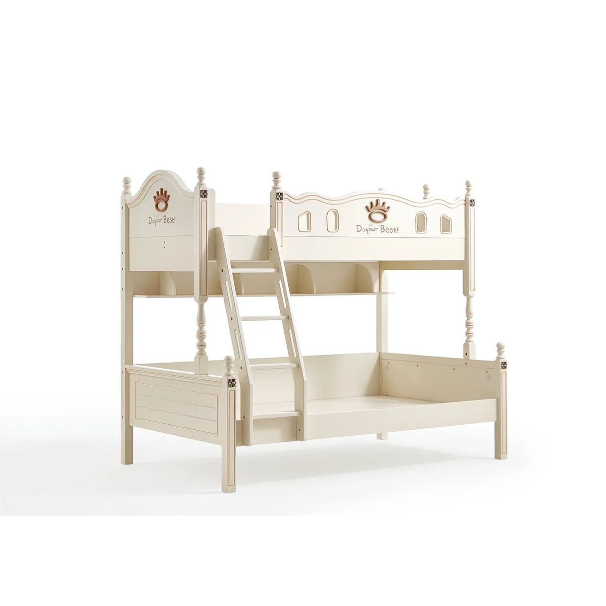 Solid Wood Bunk Bed with Mattress for Kids