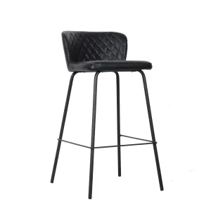 Stool DKD Home Decor 40 x 42,5 x 81,5 cm Black Blue Metal Navy Blue