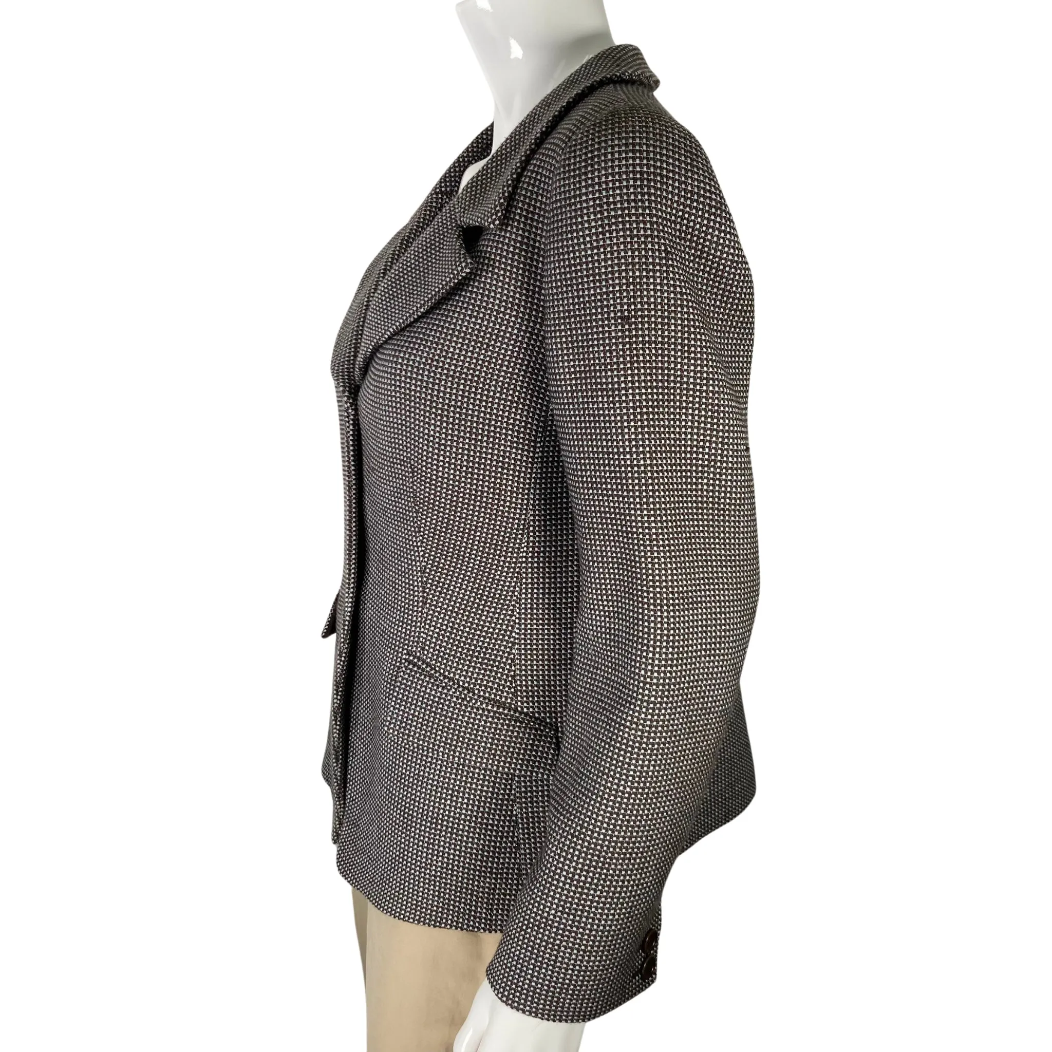 Vintage Blue and Brown Tweed Blazer