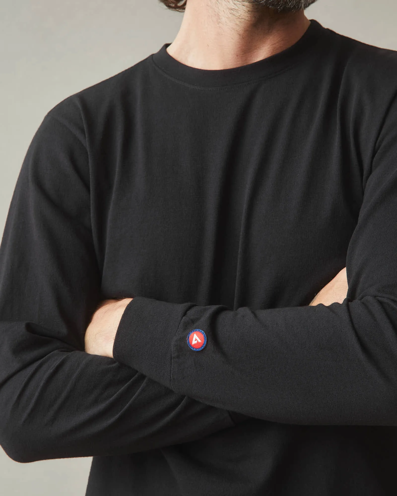 Vintage Crew Long Sleeve Tee - Black