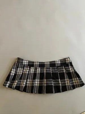 Vintage Lip Service Black and White Plaid Micro Mini