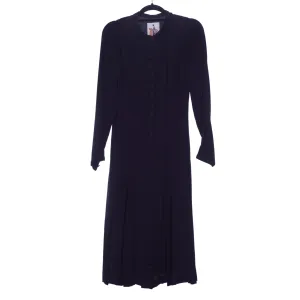 Vintage Navy Blue Long Sleeved Dress UK Size 6