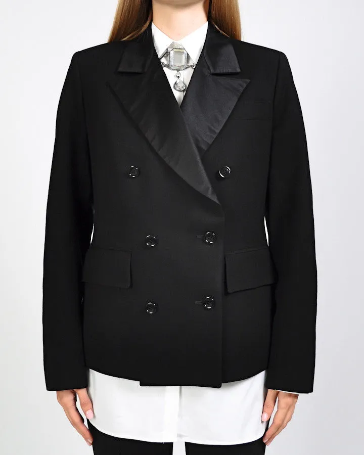 Wool   Silk Satin Tuxedo Jacket